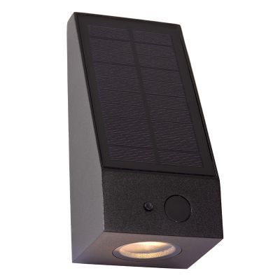 Aplică solară exterior modernă neagră, Irwin, 2W, LED 2700K, IP54