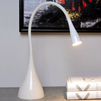 Lampă de birou modernă albă, Zozy, 3W, LED 3000K, cu întrerupător tactil