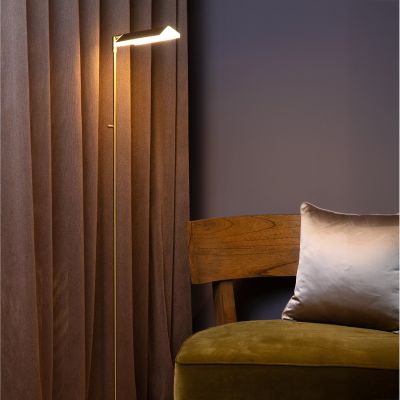 Lampă de citit modernă alamă, Aaron, 12W, LED 2700K, cu întrerupător tactil