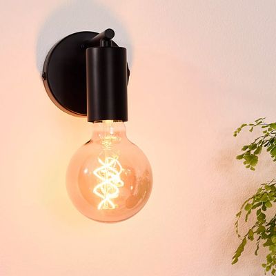 Aplică de perete modernă neagră, Leanne