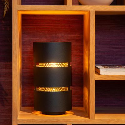 Lampă de masă modernă neagră, Rosas, con întrerupător