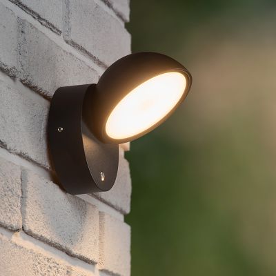 Aplică exterior cu senzor crepuscular modernă neagră, Finn, 12W, LED 3000K, IP54