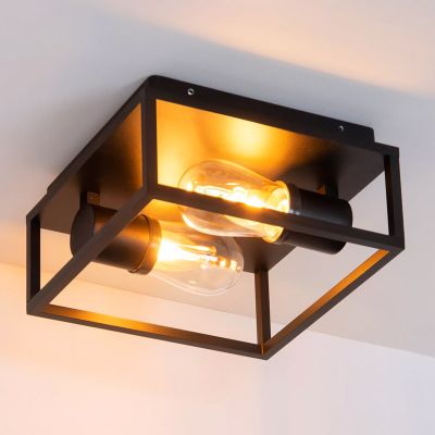 Lampă de tavan modernă neagră, Carlyn, IP54