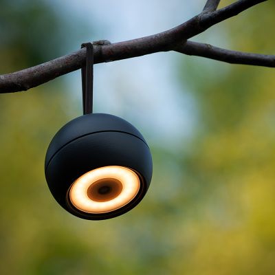 Aplică reîncărcabilă modernă neagră, Lunex, 2W, LED 3000K, IP54, con întrerupător