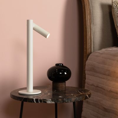 Lampă de masă reîncărcabilă modernă albă, Antrim, 2,2W, LED 2700K, IP54, cu întrerupător tactil