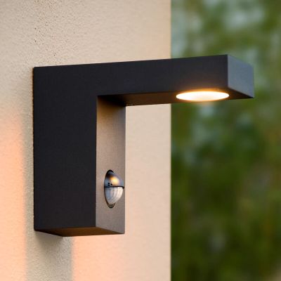 Aplică exterior cu senzor de mișcare modernă antracit, Texas, 6W, LED 3000K, IP54