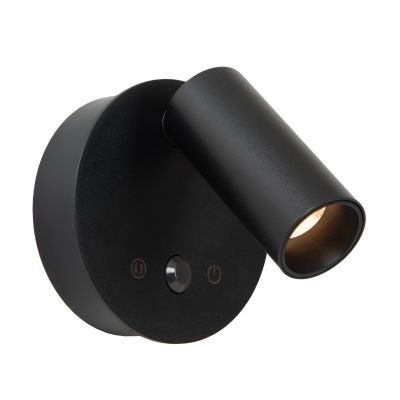 Aplică reîncărcabilă modernă neagră, Toni, 2W, LED white switch, cu întrerupător tactil