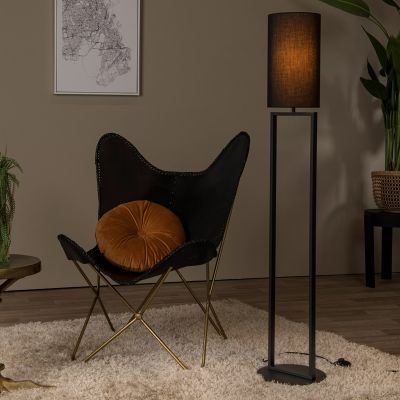Lampadar rustic negru, Herman, con întrerupător