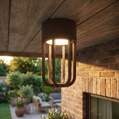 Lampă exterior modernă ruginie, Wells, 8W, LED 2700K, IP54