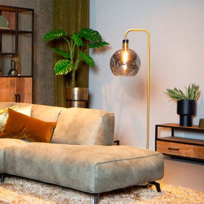 Lampadar vintage gri, Julius, con întrerupător