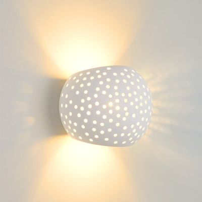 Aplică de perete up down din ghips albă, Gipsy