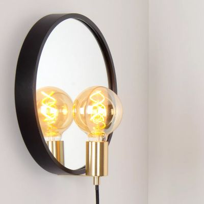 Lampă cu senzor rustică neagră, Reflex, con întrerupător