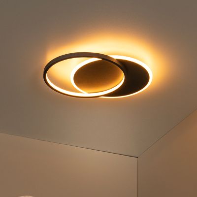 Lampă de tavan modernă neagră, Axelle, 24W, LED 2700K, dimmabil în 3 trepte