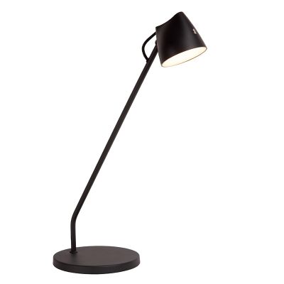 Lampă de masă rustică neagră, Milne, 6W, LED 2700K, cu întrerupător tactil