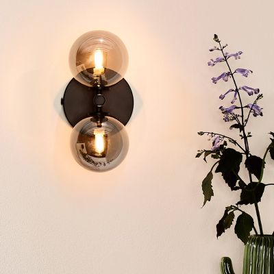 Aplică de perete retro neagră, Tycho