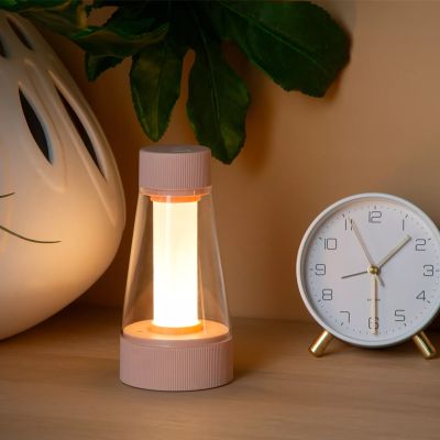 Lampă de masă exterior reîncărcabilă modernă roz, Lorali, 1,2W, LED 2700K, IP44, cu întrerupător tactil