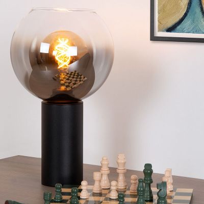 Lampă de masă modernă neagră, Marius, con întrerupător