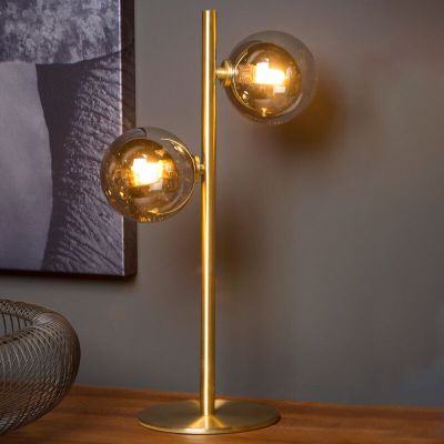 Lampă de masă retro aurie, Tycho, con întrerupător