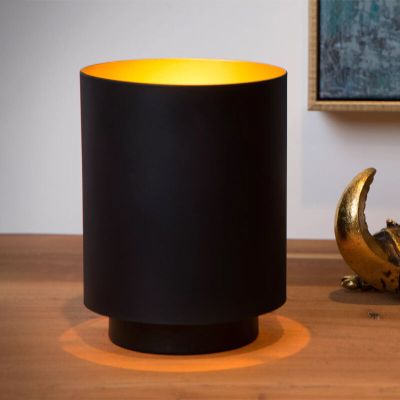 Lampă de masă modernă neagră, Suzy, con întrerupător