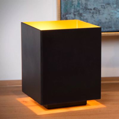 Lampă de masă modernă neagră, Suzy, con întrerupător