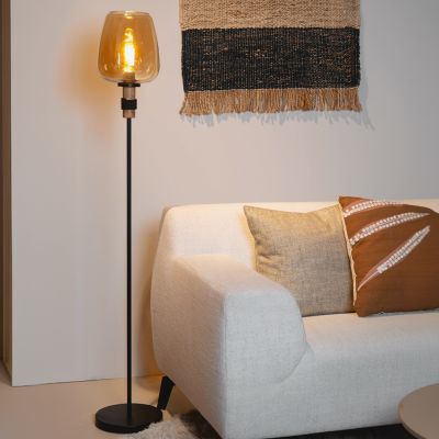 Lampadar retro chihlimbar, Ilona, con întrerupător