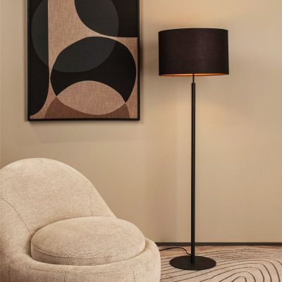Lampadar rustic negru, Maya, con întrerupător