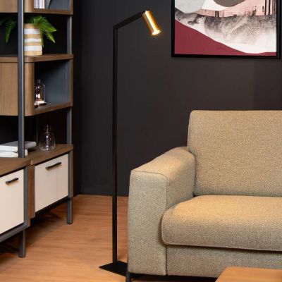 Lampadar modern negru, Sybil, con întrerupător