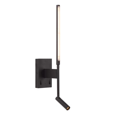 Aplică de perete modernă neagră, Finan, 6W, LED 2700K, con întrerupător