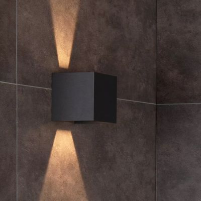 Aplică de perete up down modernă neagră, Axi, 6W, LED 2700K, IP54