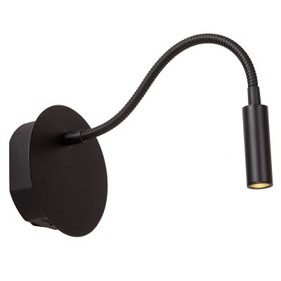 Lampă pat modernă neagră, Jolijn, 2W, LED 3000K, con întrerupător