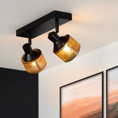 Spot LED de tavan clasic negru, Rafa