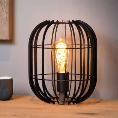 Lampă de masă modernă neagră, Reda, con întrerupător