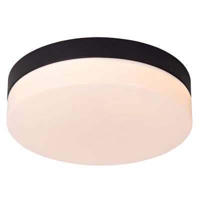 Plafonieră baie neagră din plastic, Biskit, 12W, LED 2700K, IP44