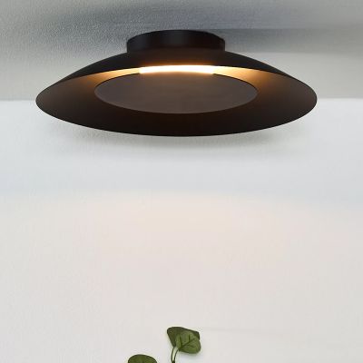 Lampă de tavan modernă neagră, Foskal, 12W, LED 2700K