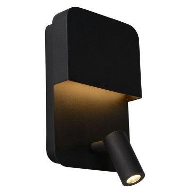 Aplică de perete modernă neagră, Boxer, 5W, LED 3000K, con întrerupător