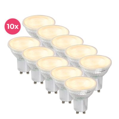 Spot LED transparent GU10 Antonie, pachet de 10, 3 wați, 2700K (alb cald)