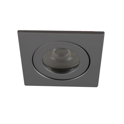 Spot încastrat baie din aluminiu argintiu, Dorx, IP44