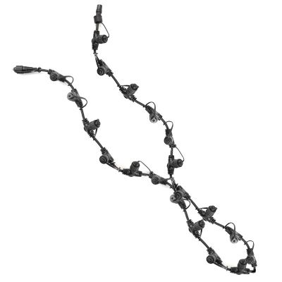 Cablu de distribuție negru de 2 m, cu 20 de ieșiri