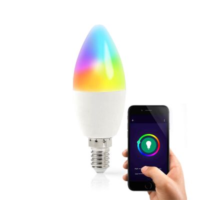 Lampă LED inteligentă Wifi E14, toate culorile și alb cald