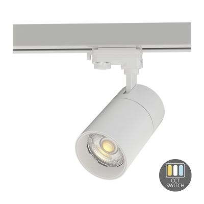 Spot de șină trifazat alb Rozina, 10W, întrerupător alb, reglabil, Pro
