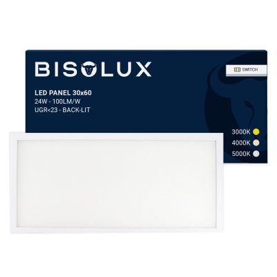 Panou LED 60x30 cm - 100 lm/W - UGR<23 - Alb reglabil - Iluminat din spate