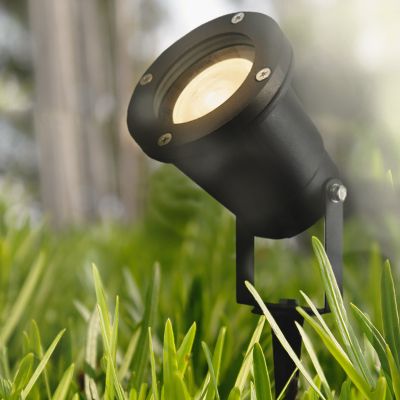 Spot de exterior cu țăruș negru din aluminiu, Omid, IP65