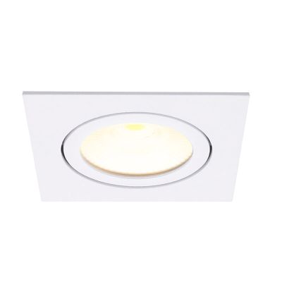 Spot încastrat alb din aluminiu, Laom, 6W, LED 2700K, IP22