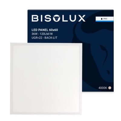 Panou LED 60x60 - 36W - 4000K - UGR<22 - iluminat din spate - IP65