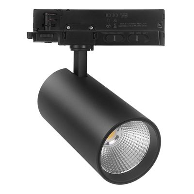 Spot de iluminat pe șină trifazat negru, Rozina, 10W/20W/30W, LED alb cu întrerupător