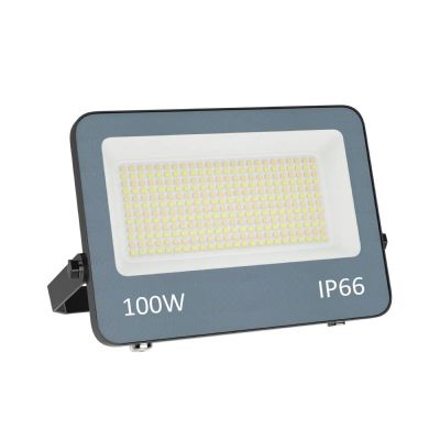 Proiector gri din aluminiu, Ilay, 100W, LED alb cu întrerupător, IP66