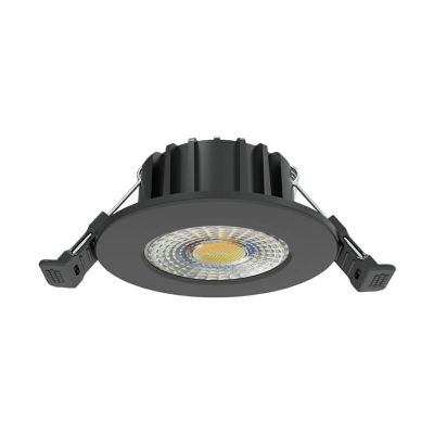 Spot de iluminat negru din aluminiu, Hobie, 6W, LED alb cu întrerupător, IP65