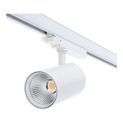 Spot alb trifazat cu sistem de șină din aluminiu, Rozina, 10W/20W/30W, LED cu întrerupător alb