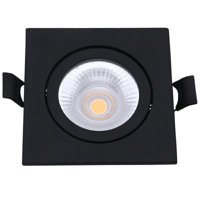 Spot de iluminat negru din aluminiu, Loura, 6W, LED alb cu întrerupător, IP65