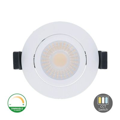 Spot de iluminat alb tip downlight din aluminiu, Maite, 7W, LED cu întrerupător alb, IP65